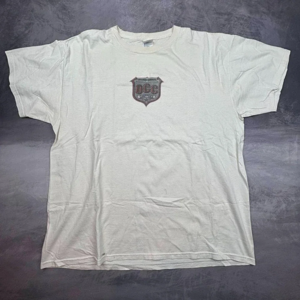 Vintage Orange County Choppers OCC T-Shirt Mens XL White Y2K Biker Streetwear - Picture 2 of 8